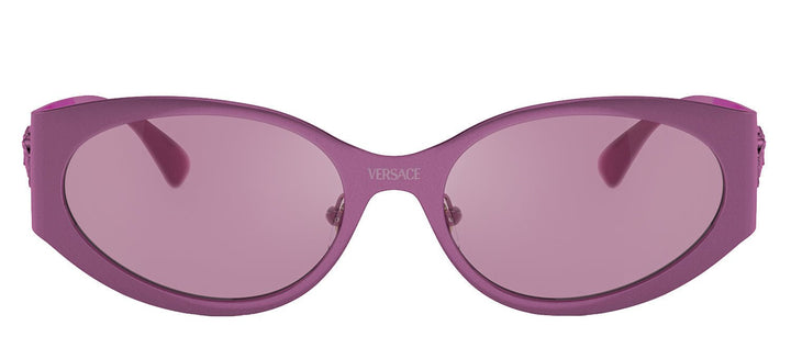 VersaceSunglasses - Versace VE 2263 1503AK Round Metal Metallic Fuchsia Sunglasses with Violet Mirror Lens - VE_2263_1503AK_56mm - Ask Me Wear