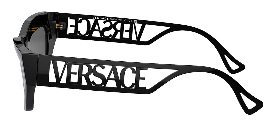 VersaceSunglasses - Versace VE 4432U 523287 Fashion Plastic Black Sunglasses with Grey Lens - VE_4432U_523287_53mm - Ask Me Wear