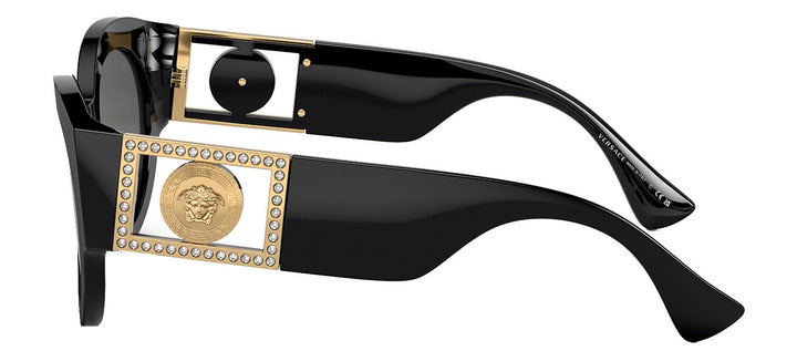 VersaceSunglasses - Versace VE 4438B GB1/87 Round Plastic Black Sunglasses with Grey Lens - VE_4438B_GB1/87_52mm - Ask Me Wear