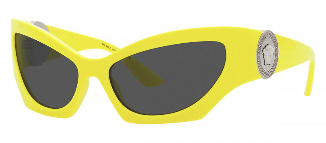 VersaceSunglasses - Versace VE 4450 541887 Cat - Eye Plastic Yellow Sunglasses with Grey Lens - VE_4450_541887_60mm - Ask Me Wear