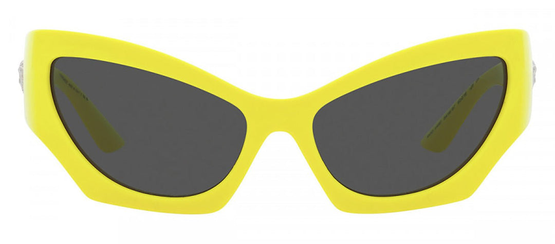 VersaceSunglasses - Versace VE 4450 541887 Cat - Eye Plastic Yellow Sunglasses with Grey Lens - VE_4450_541887_60mm - Ask Me Wear