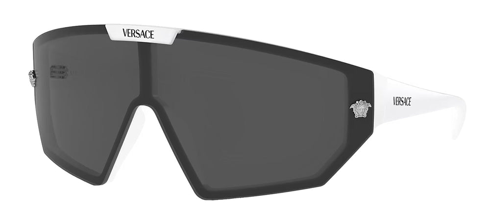 VersaceSunglasses - Versace VE 4461 314/87 Shield Plastic White Sunglasses with Grey Lens - VE_4461_314/87_47mm - Ask Me Wear
