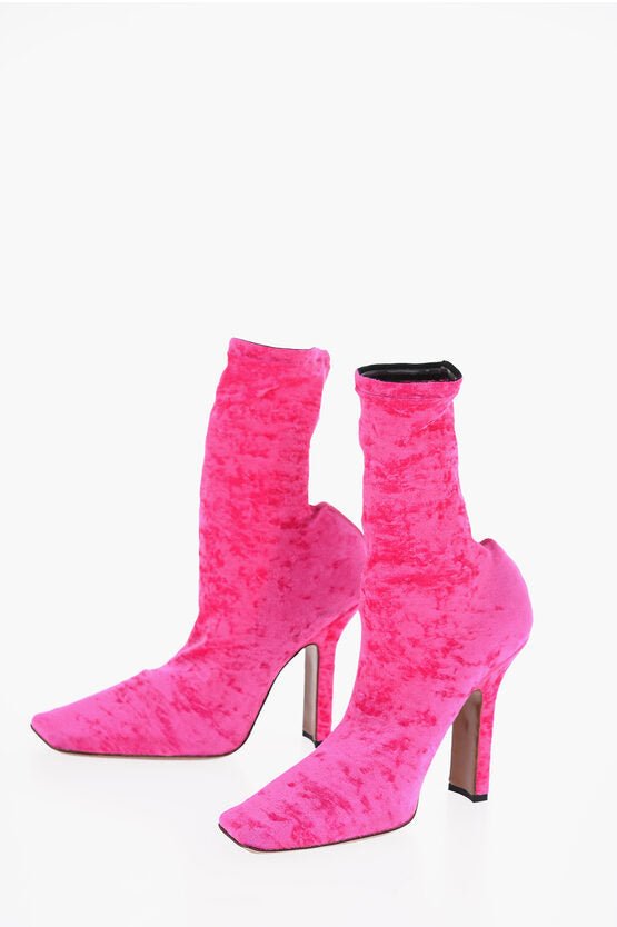 Shoes - Vetements Velvet Sock Ankle Boots with Square Toe Heel 11.5cm - 2200000705945 - Ask Me Wear