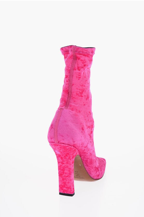 Shoes - Vetements Velvet Sock Ankle Boots with Square Toe Heel 11.5cm - 2200000705945 - Ask Me Wear