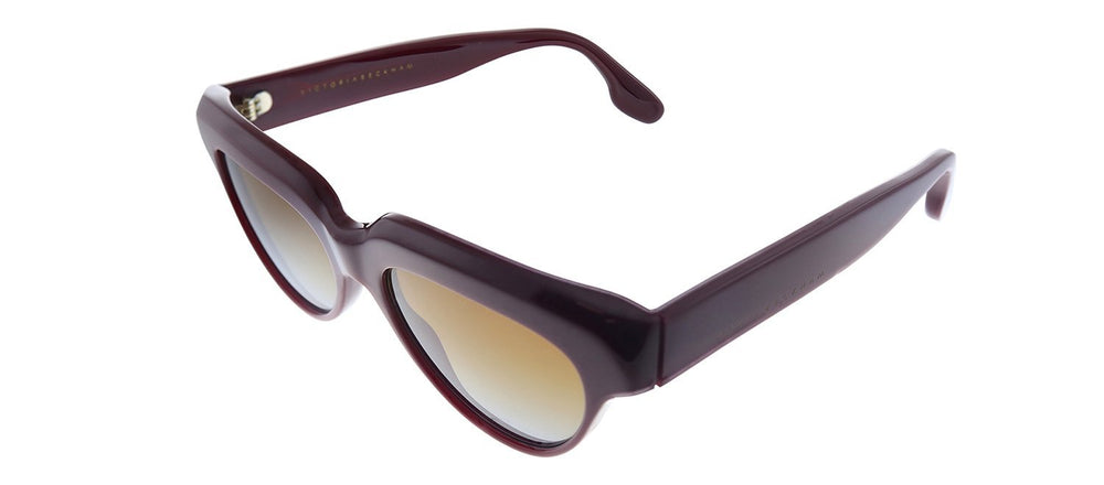 Victoria BeckhamSunglasses - Victoria Beckham VB 602S 604 Cat - Eye Plastic Burgundy Sunglasses with Brown Gradient Lens - VB_602S_604_53mm - Ask Me Wear
