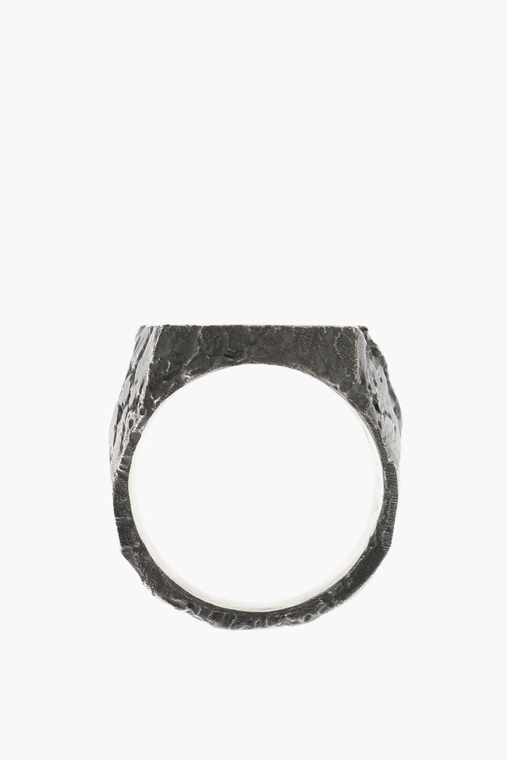 NOVE25 Vintage Effect Silver MATERIC Signet Ring