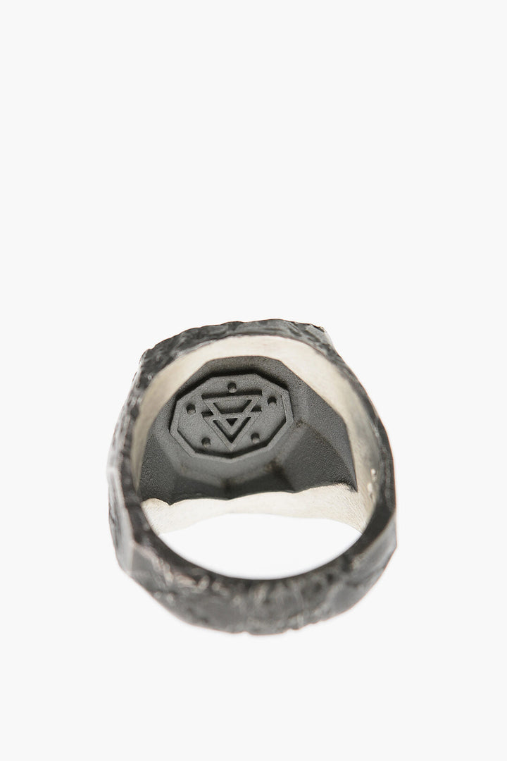NOVE25 Vintage Effect Silver MATERIC Signet Ring