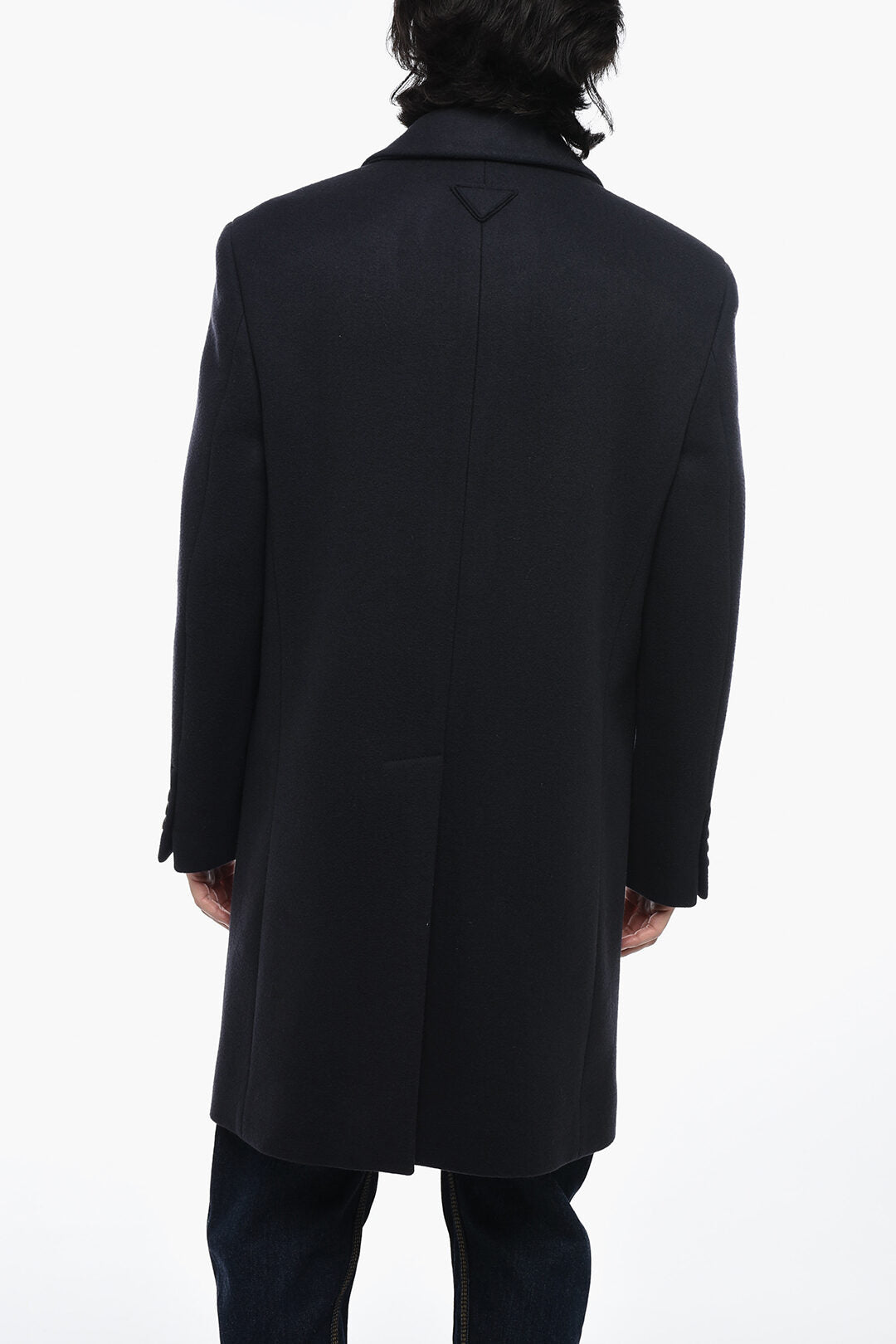 Prada Virgin Wool Blended Coat with Oversized Fit