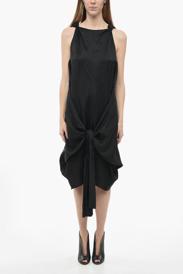 Bottega Veneta Viscose Draped Dress with Self-tie Detail