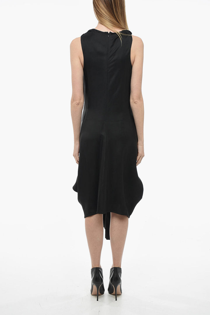 Bottega Veneta Viscose Draped Dress with Self-tie Detail