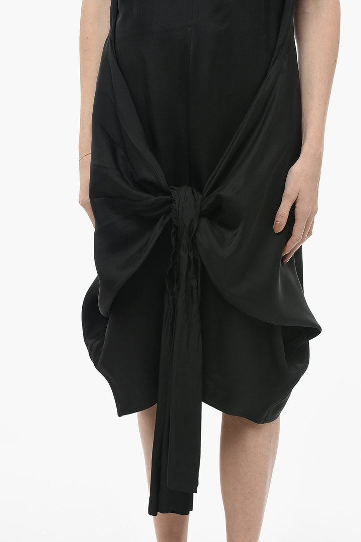 Bottega Veneta Viscose Draped Dress with Self-tie Detail