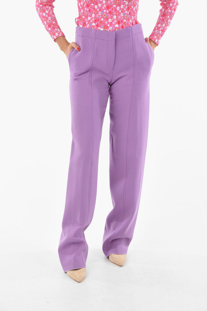 Salvatore Ferragamo Wool Blend LATEX PURP Palazzo Pants