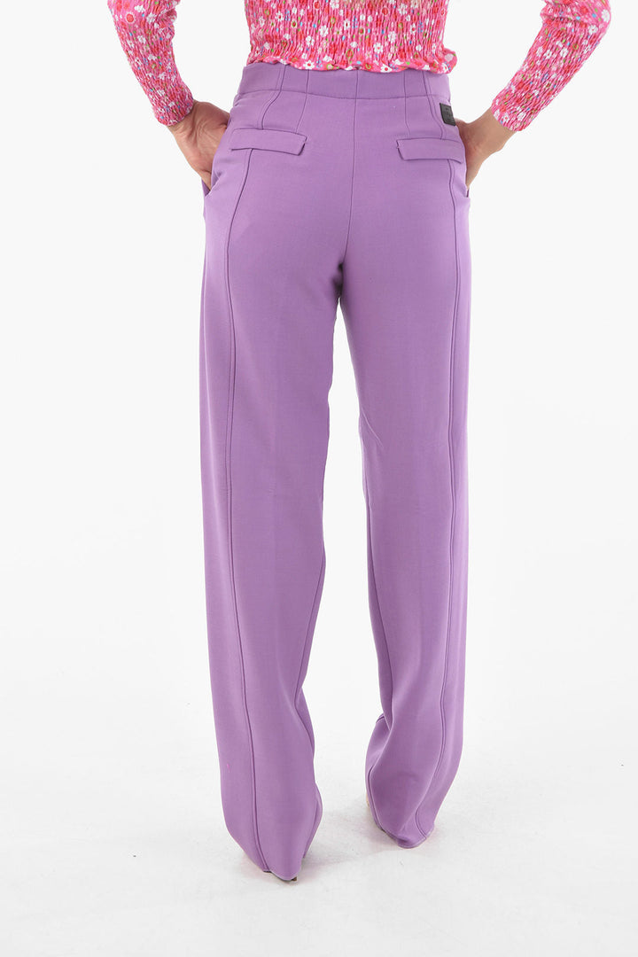 Salvatore Ferragamo Wool Blend LATEX PURP Palazzo Pants