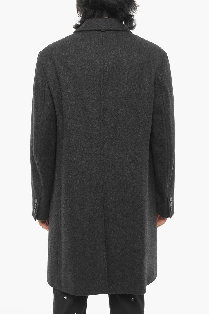 Neil Barrett Wool Blend Slim Fit Single Breasted Coat