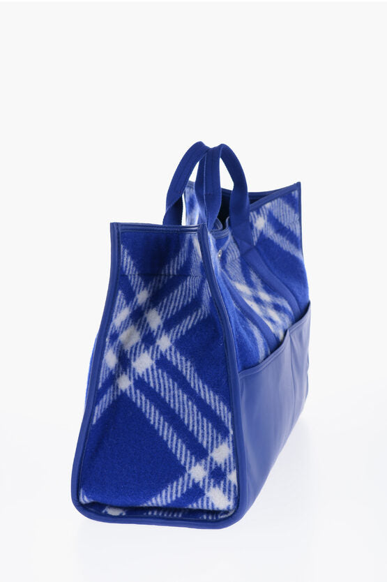 Burberry Wool Jacquard Bag with Outer Pockets