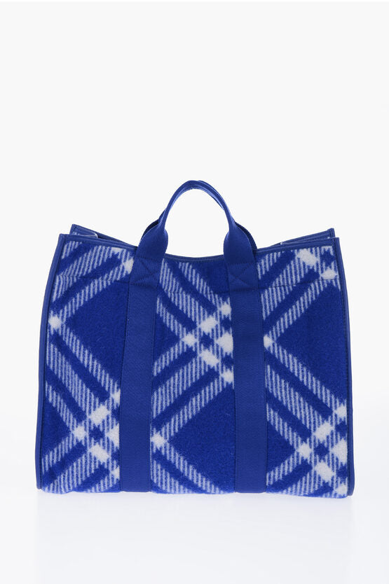 Burberry Wool Jacquard Bag with Outer Pockets