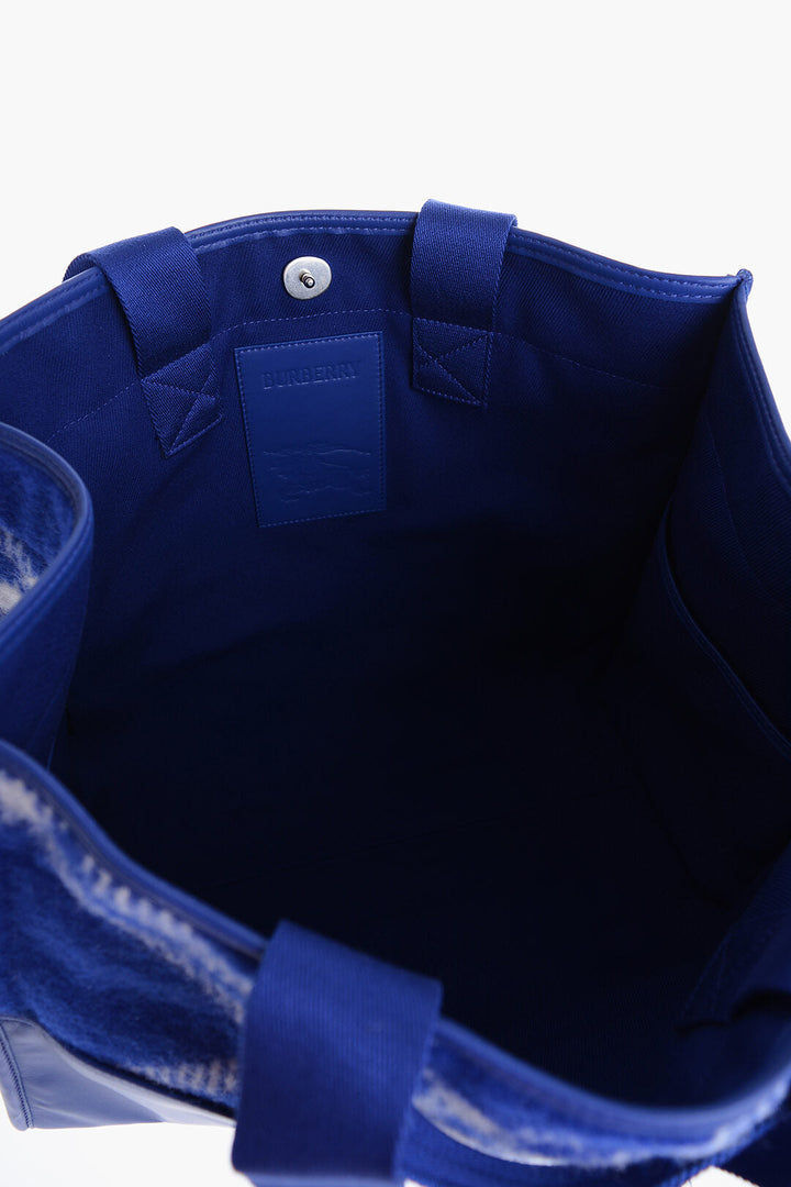 Burberry Wool Jacquard Bag with Outer Pockets