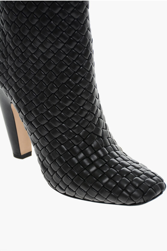 Bottega Veneta Woven Leather CANALAZZO Booties 10cm