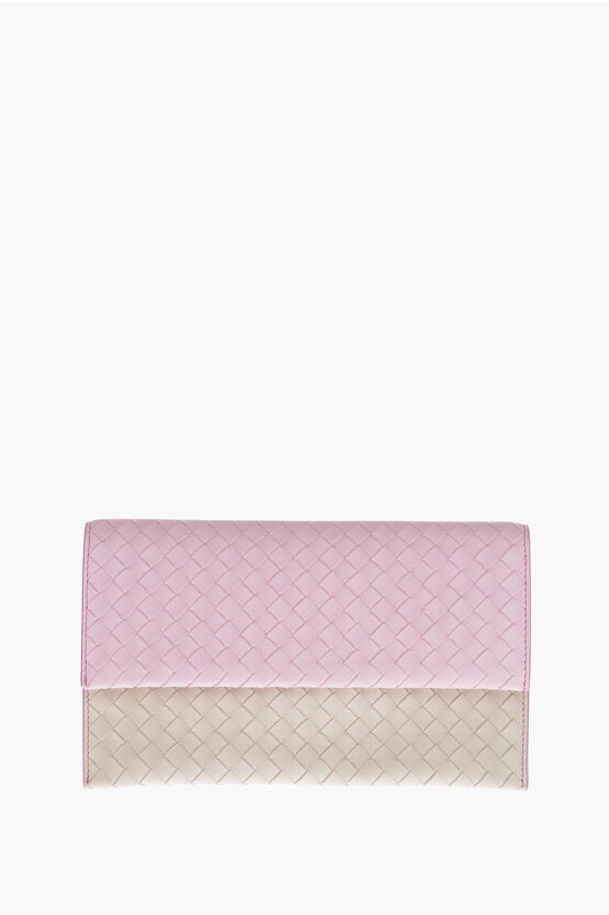 Bottega Veneta Woven Leather Clutch with Removable Sholder Strap