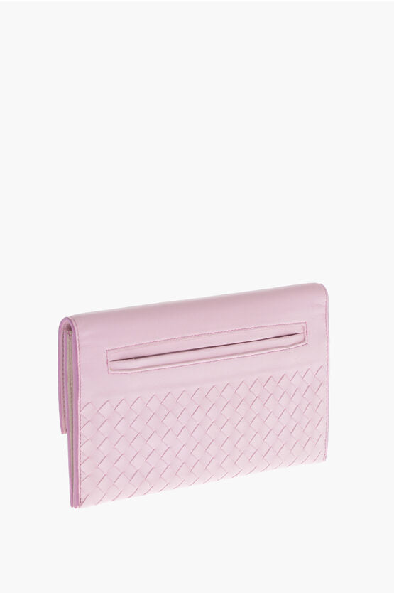 Bottega Veneta Woven Leather Clutch with Removable Sholder Strap