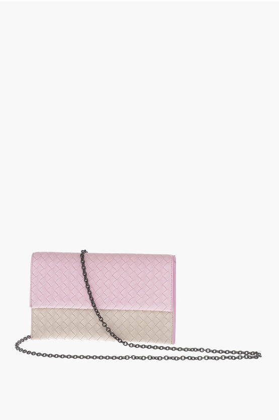 Bottega Veneta Woven Leather Clutch with Removable Sholder Strap