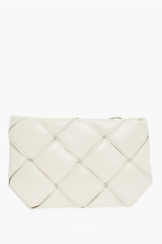 Bolso de mano de piel tejida con cremallera de Bottega Veneta