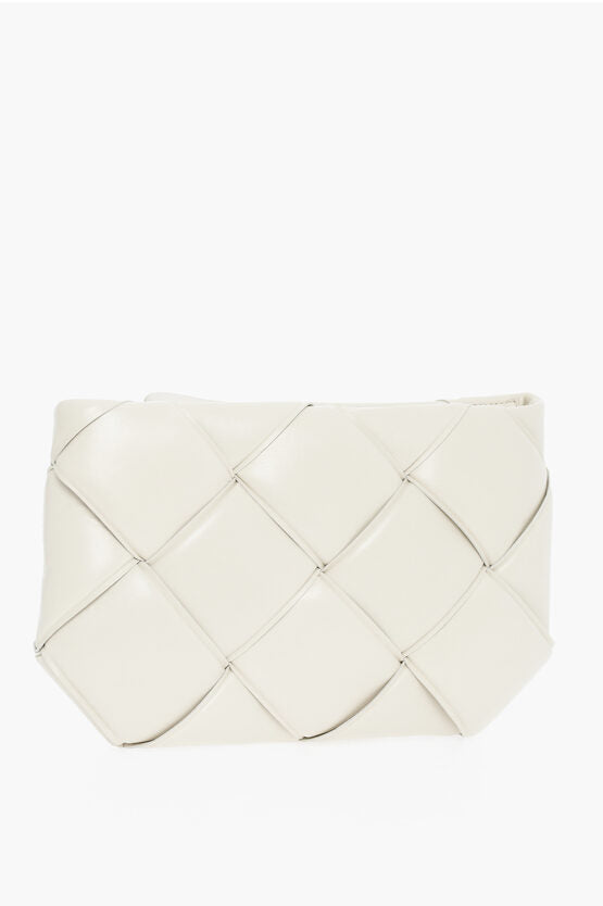 Bolso de mano de piel tejida con cremallera de Bottega Veneta