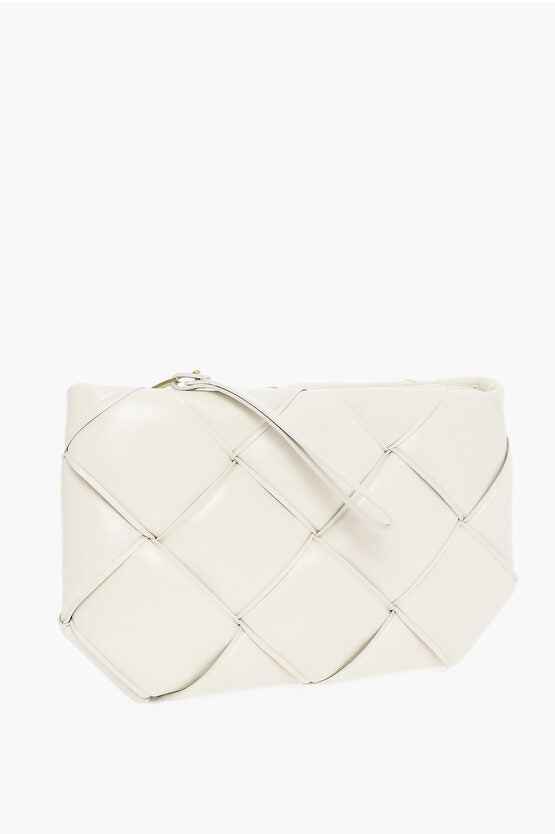 Bolso de mano de piel tejida con cremallera de Bottega Veneta