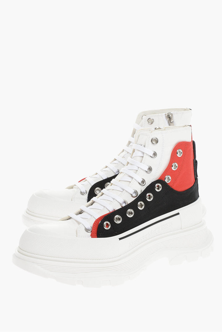 Alexander McQueen Zipped High-top Sneakers With Platform Sole