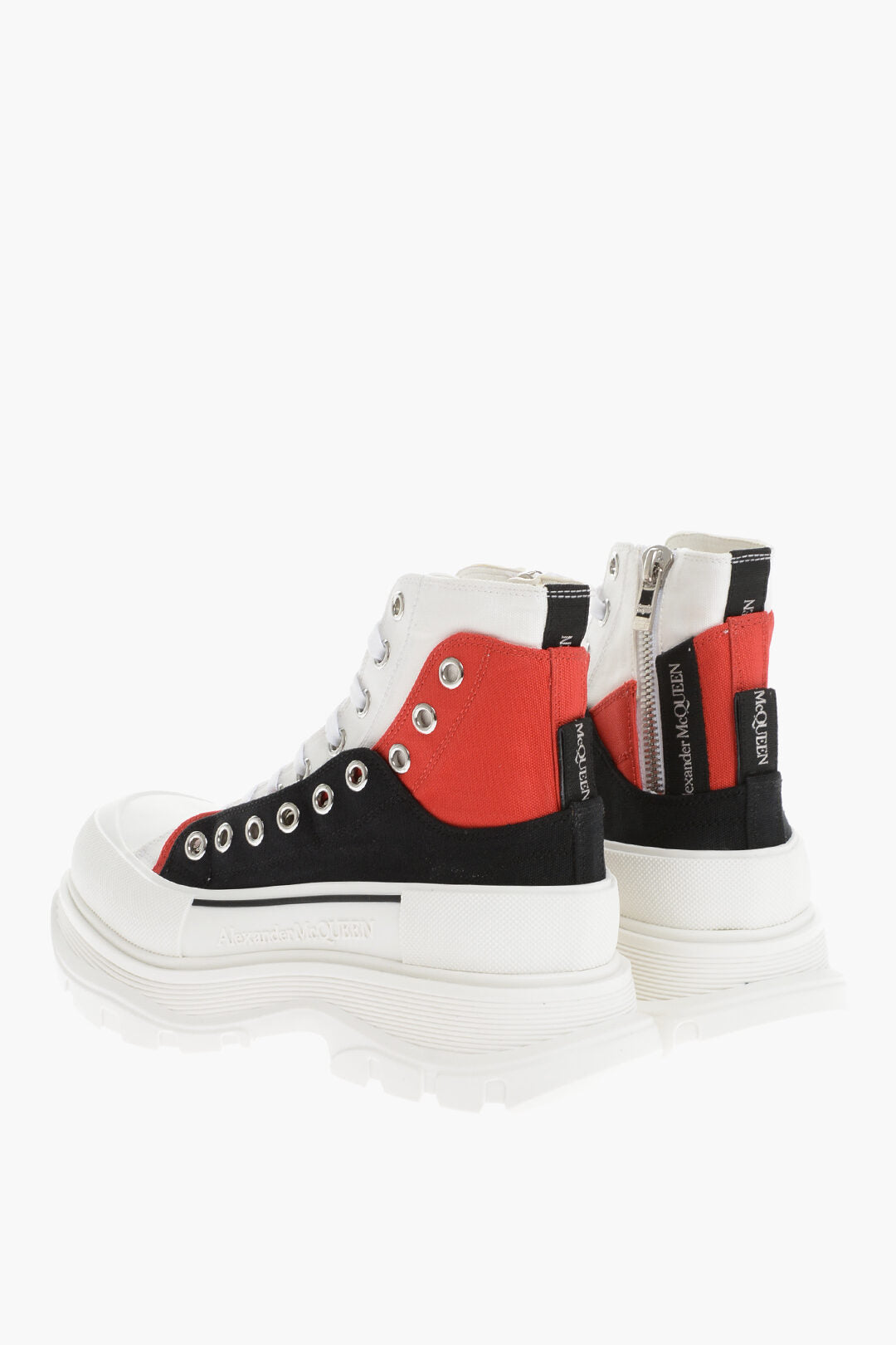 Alexander McQueen Zipped High-top Sneakers With Platform Sole