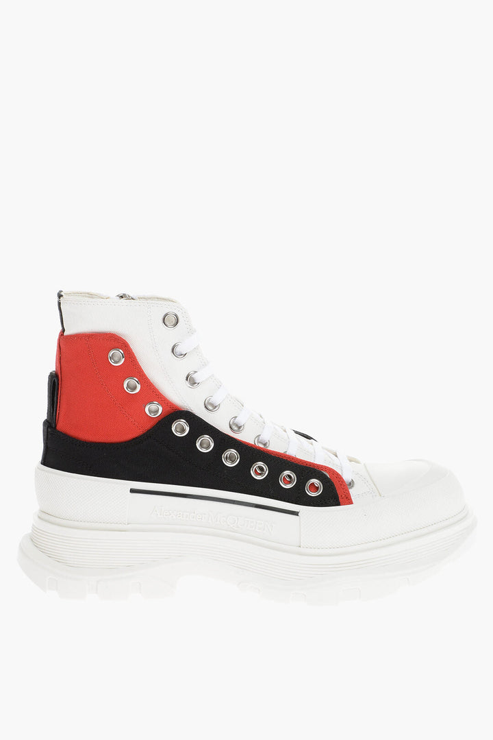 Alexander McQueen Zipped High-top Sneakers With Platform Sole