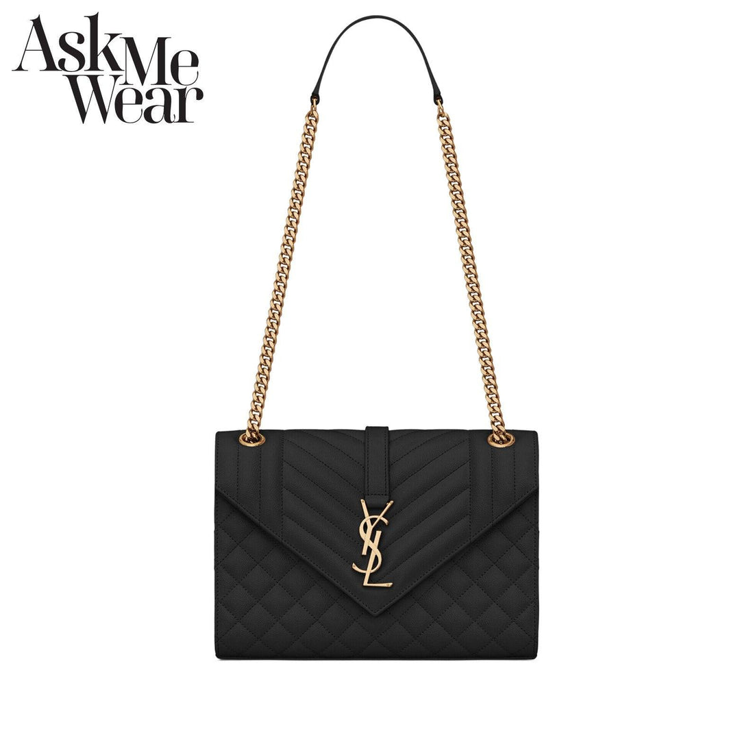 YSL - Handbag - SAINT LAURENT Envelope medium chain bag in supple matelassé leather - 6001850O7S11000 - Ask Me Wear