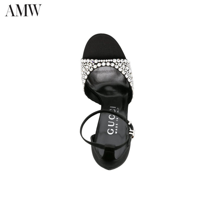 GUCCI 110mm Crystal-Embellished Satin Sandals - 749832KND90 - Ask Me Wear