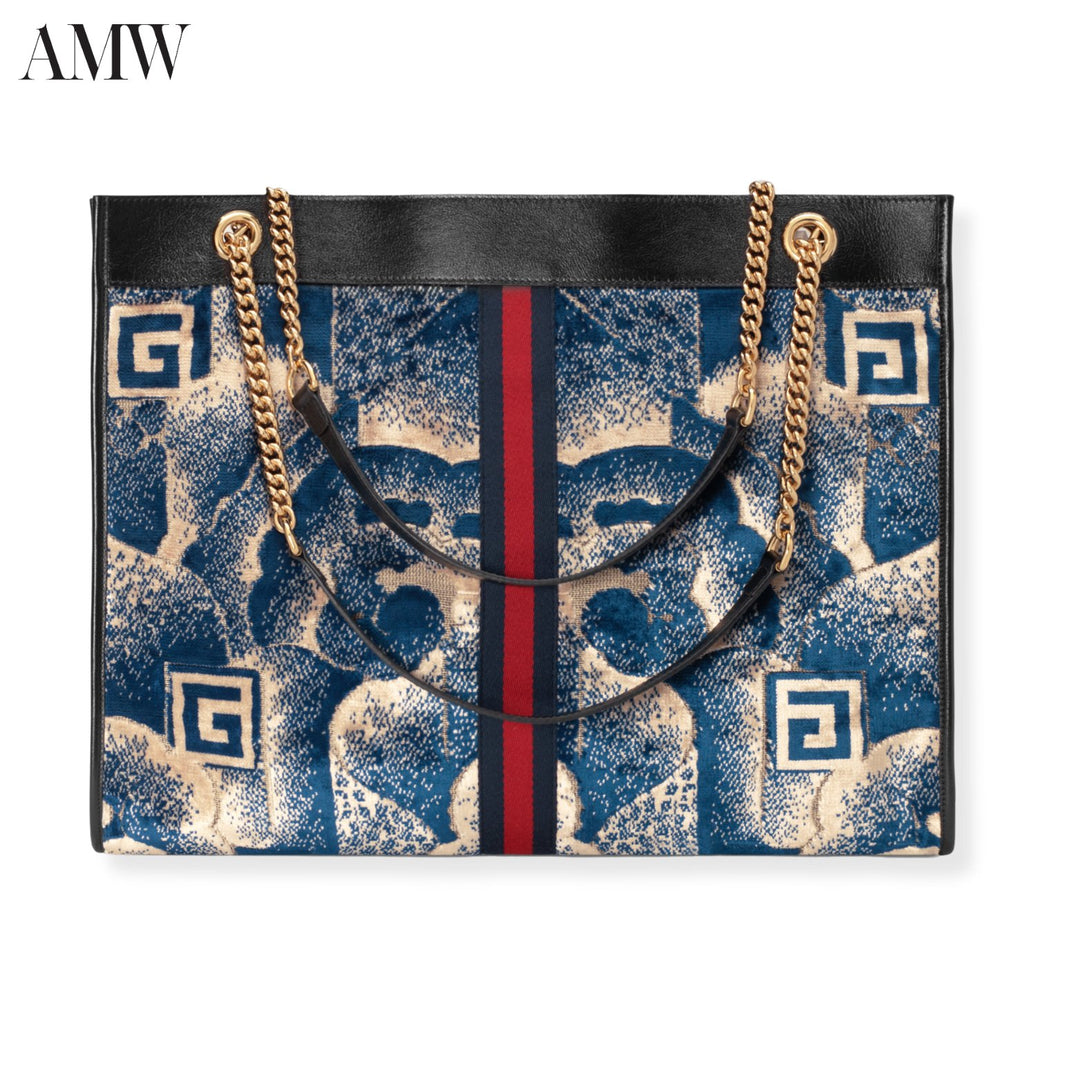 GUCCI Rajah velvet large tote with cloud print - 537219HSZAX8552 - Ask Me Wear