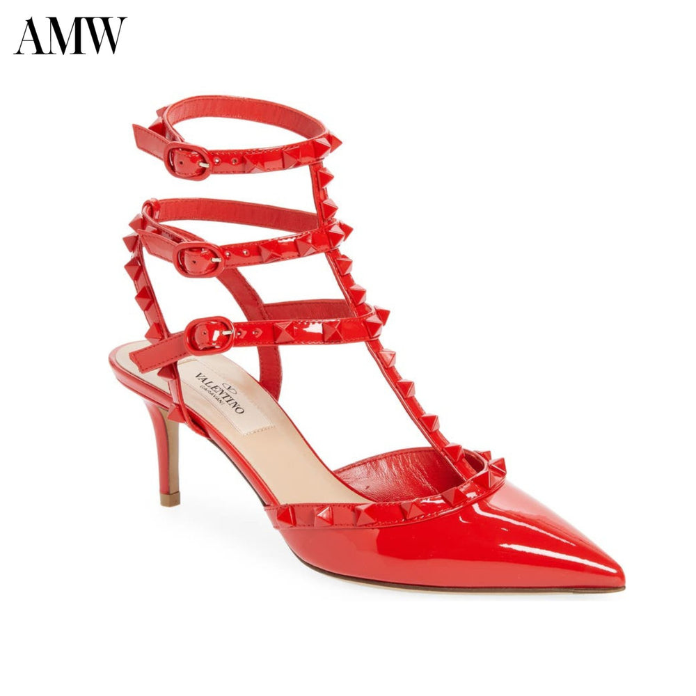 Valentino - Shoes - VALENTINO Rockstud Ankle - Strap Sandals - 3W0S0375YPX - Ask Me Wear